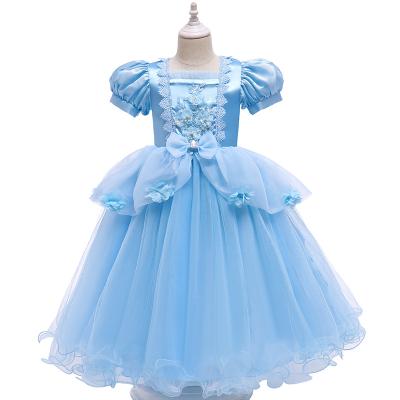 China European Children's Clothing Cinderella's Princess Short Sleeve Dress D0667 Costume Summer Fashion Sweet Girl Cinderella Princess Dress Meiqiai New for sale