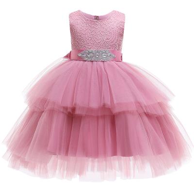 China Anti-wrinkle dinner fashion kids fancy dress dresses lace up designs girls dress birthday tutu dress L1746 for sale