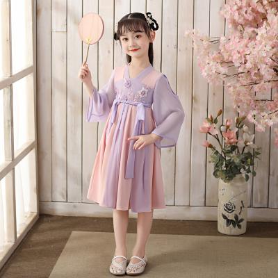 China 2020 Regular Chiffon Embroidered Skirt Chinese Style Ethnic Chinese Girl Princess Fairy Dress C2101 for sale