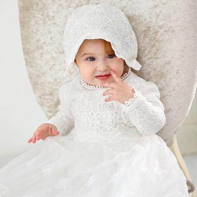 China Breathable Infant Dresses Full Moon Wash Dress Children Petal Princess Dress Baptism Skirt B-1787 for sale