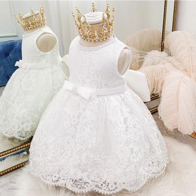 China Anti-static White Christening Princess Dress Lace Children's Clothing Celebration Costume L1954XZ for sale