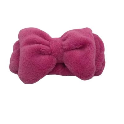 China Fashion Hot Selling Solid Color Soft Face Makeup Hair Bands For Face Shower Face Shower Facial Coral Fleece Women Spa Wash Fluffy Headband for sale