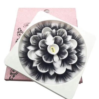 China Thin 7 Pairs Pack Flower Trays Full Strip Lashes False Eyelashes Type 3D Mink Eyelashes for sale