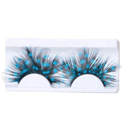 China Lightweigt 2019 High Quality Glitter Colored False Stage Eyelash Hot Selling Custom Exaggerated Party Lashes For Stage Eyelashes for sale