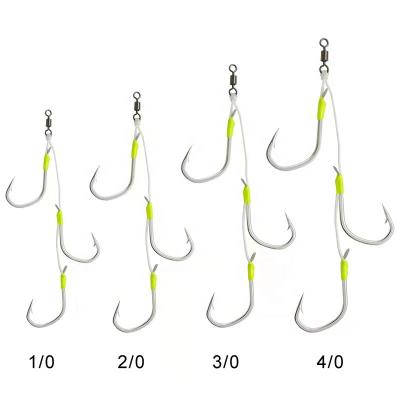 China Luxury Hot Selling Double Hook Sizes All High Carbon Steel Anti Corrosion Hard Hook Fishing Aid Building Hooks For Fishing Lure for sale