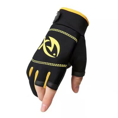 China Three Fingerless Black Lightweight Fishing Luxury Cycling Working Breathable Gloves For Men Women Fishing Gloves for sale