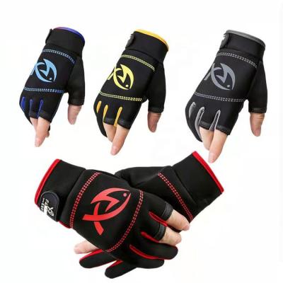 China Luxury Neoprene Anti-Slip Breathable Fishing Gloves Three Finger Cut Out Hunting Gloves Fishing Equipment for sale