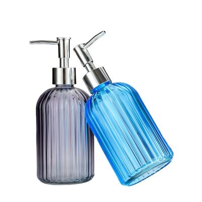 China Chemical 400ml Soap Dispenser Bottle Can Customize Colors Glass Pump Bottle for sale