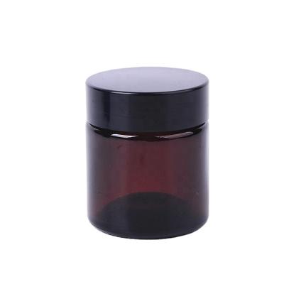 China Cosmetic Stock Items 5g 10g 20g 30g 50g 100g Amber Cylindrical Glass Cosmetic Bottle Cream Jar for sale