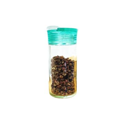 China 90ml Multifunctional Custom Brand Stocked Chili Oil Cover Spice Jar Sensheng Transparent Glass Seasoning for sale