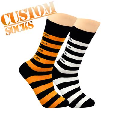 China Wholesale Custom Breathable Soft Antibacterial Colorful Printing Cotton Men Full Socks for sale