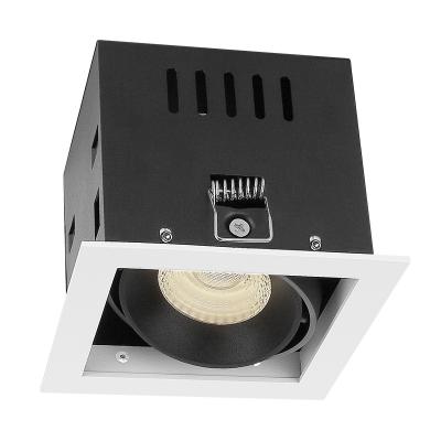 China New Modern 12W 15W Square Dimmable Adjustable Cob Led Grill Light Recessed Downlights Wall Washer Ceiling Lamp Indoor Spotlights for sale