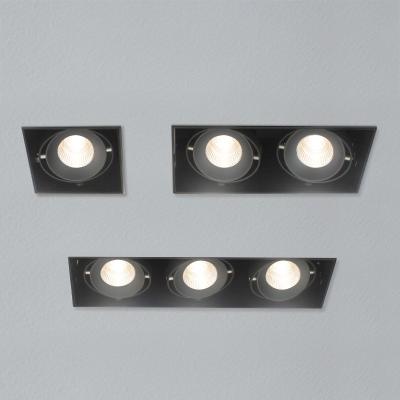 China Trimless Modern Cob Led Ceiling Light Fixtures 0-10V 15W 18W Square Grill Recessed Down Lights Indoor Ceiling Spot Lighting for sale