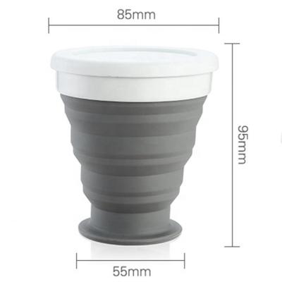 China Viable Free Sample Collapsible Collapsible Silicone Cup Silicone Drinking Folding Coffee Mug for sale