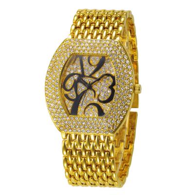 China Day/Date 8466 Fashion Glazed Watch Women's Bracelet Hip Hop Crystal Watches Luxury Watches Bling for sale