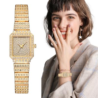 China Day/date 8432 luxury gold bracelet ladies quartz gold diamond watch best crystal gift for outlet iced out watches for sale