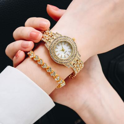 China Day/Date 9716 Fashion Watch For Women With Diamond Watch Set Luxury Woman Iced Out Watch Set With Bracelet for sale