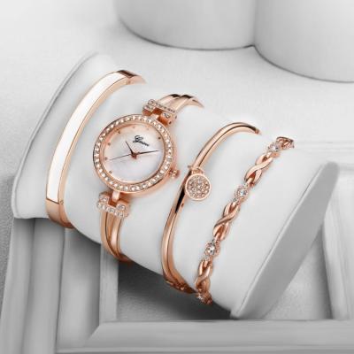 China Hot Sale 4 Day/Date 9715 Pcs Women's Luxury Set Ice Watch Set With Bracelet Fashion Ladies Watches Sets for sale