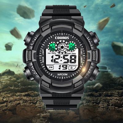 China Date 7066 Automatic Electronic Sports Kids Watch Waterproof Digital Wristwatches Student Luminous LED Watch Relogio Infantil for sale