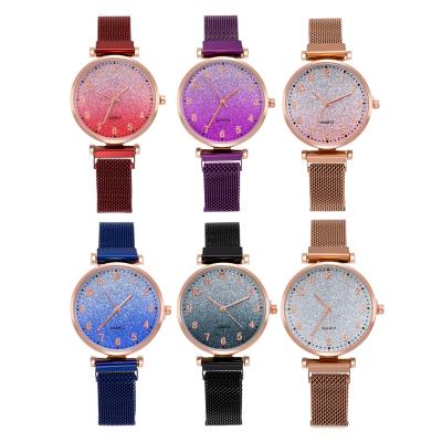 China Day/Date Clock Women Magnet Buckle Gradient Sky Quartz Arabic Numerals Magnetic Wristwatch LJ012 Dropshipping Luxury Starry Ladies Watch for sale