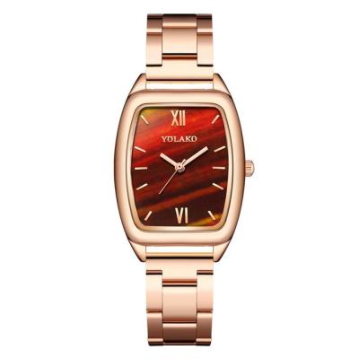 China Custom Day/Date 2020 Fashion Brand Wrist Watch Women Rose Gold Stainless Steel Square Quartz Strap Watches Women Ladies for sale