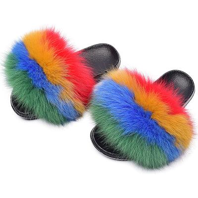 China CUSHIONING Wholesale Fashion Ladies Flush Fur Slides Women Fur Sandals Slippers For Women for sale