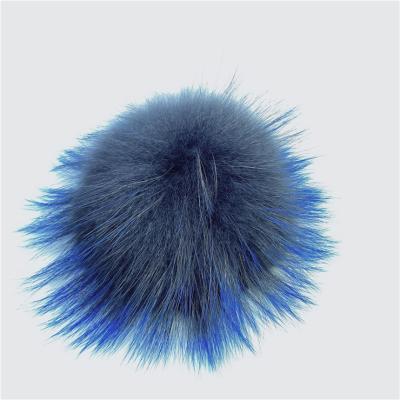 China Real eco-friendly fuzzy girly pink ball keychain raccoon fur pom pom pom with press stud for winter hat for sale