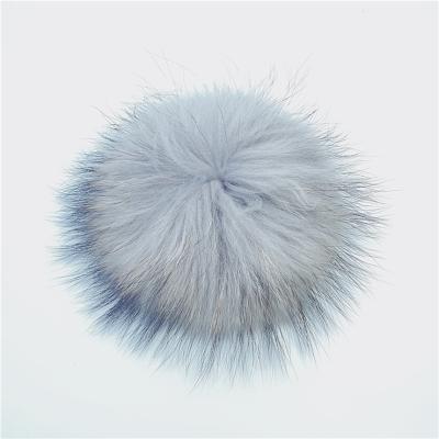 China Eco-friendly plant natural color wholesale raccoon fur pom pom detachable poms or multi large with snaps for sale