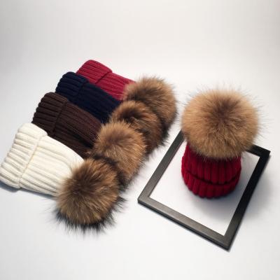 China Medium Warm Pom Pom Hat Women Sale Angora Hats Fur Shape Warm Beanie for sale