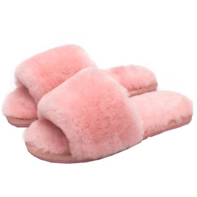 China Furry slippers for toddlers and women smudge soft fox fur slides real fur slippers women real fur slippers for sale