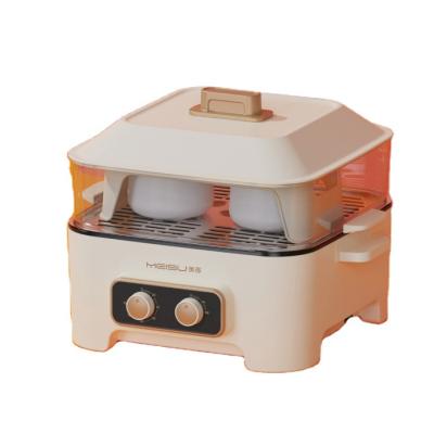 China Steamer Car 21L Large Size Square Multi Layers Slow Cooker Digital Control Stew Pot Multi Color Body With Visual Lid for sale