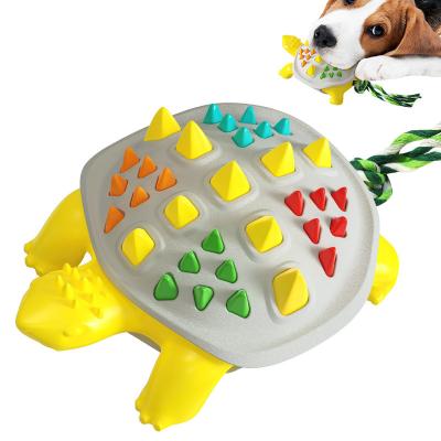 China Amazon Hot Viable Selling Dog Toy Turtle Molar/Bite-Resistant Grinding Stick Toothbrush Dog Chew Toy With Rope Pet Toy Dog for sale