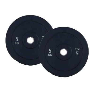 China Barbells Durable Black Rubber Bumper Weighed Plates Single Weight Plates For Barbell Dumbbell for sale