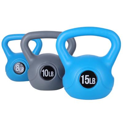 China Wholesale New Design 15LB Popular Color Cement Kettlebell Durable For Fitness Training Dumbbell for sale