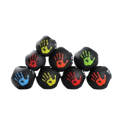 China Heavy-Walled Med Ball 3kg-10kg Box Double-Handle Grip Medicine Wall Fitness Exercise Ball Durable Black Heavy-Duty 3-8 Days 20pcs for sale