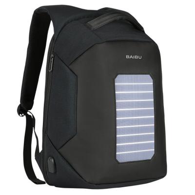 China Waterproof Solar Panel School Backpack Waterproof Rechargeable Bag for sale