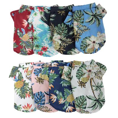 China Viable Factory Wholesale Fashion Design Dog Summer T-shirt Flower Printed Breathable Dog Clothes for sale