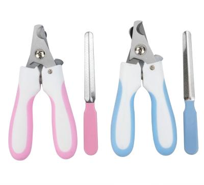 China Viable Wholesale Pet Tools Dog Nail Clipper Stainless Steel Nail Scissor Cleaning Cutter With Nail Folder for sale