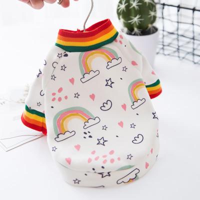 China Wholesale Factory Design Viable New Fashion Printed Soft Dog Clothes Iridescence Cotton Dog T-Shirt for sale