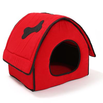 China Wholesale Foldable Pet House Cat Bed Soft Plush Pet Viable Cat And Dog Available Manufacturer for sale