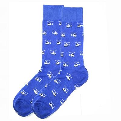 China Mens Novelty Fun SSocks Helicopter Design Socks Antibacterial for sale