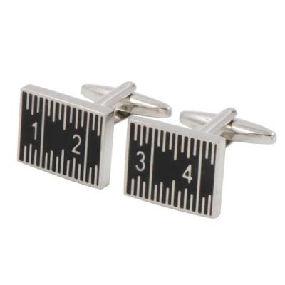 China Men's Fashion Accessories Black Schoolmaster Ruler Tool Cufflinks for sale