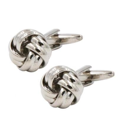 China Men's Fashion Accessories Knot Silver Classic Cufflinks Cufflinks For Men's Gifts for sale