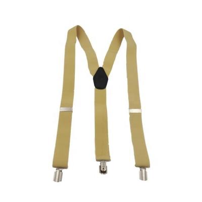 China Men's Fashion Accessories Suspenders For Men With Strong Adjustable Elastic Y Style Metal Clips Leather Heavy Pants Suspender For Wedding&Party for sale