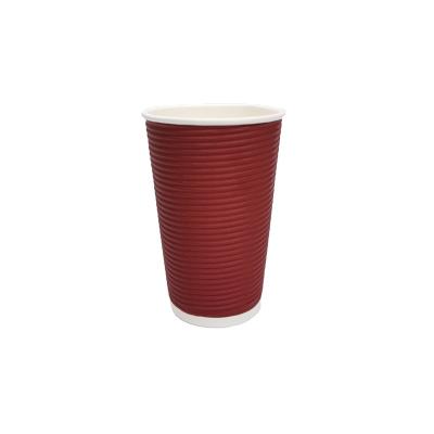 China Biodegradable Custom Wholesale Ripple Paper Tea Paper Cups for Coffee Milk for sale