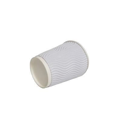 China Biodegradable Disposable Milk Tea Coffee Corrugated Paper Cups Thickened Double Wall Drink Cup Ripple Wrapping Paper Hot Fan for sale