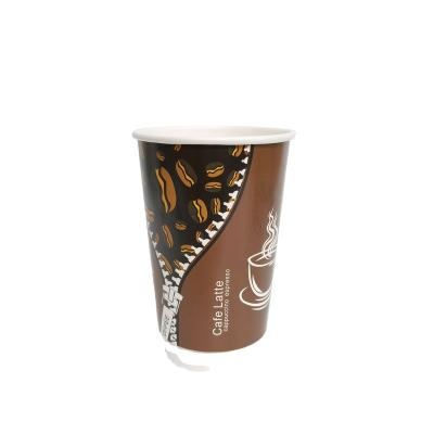 China Biodegradable ware food packaging disposable coffee cups party 16oz 500ml double wallpaper packaging cup custom logo for sale