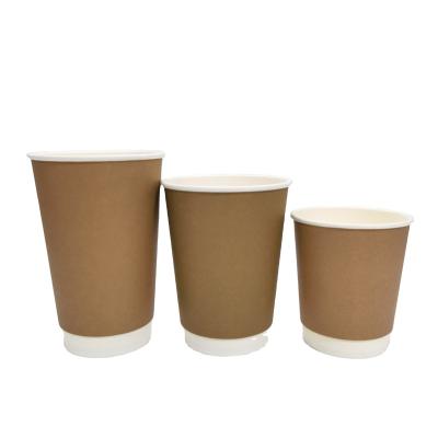 China New Disposable Wallpaper Cup Wrapping Paper Disposable Double White Color Printed China Factory Coffee Paper Cups With Lids Wholesales for sale