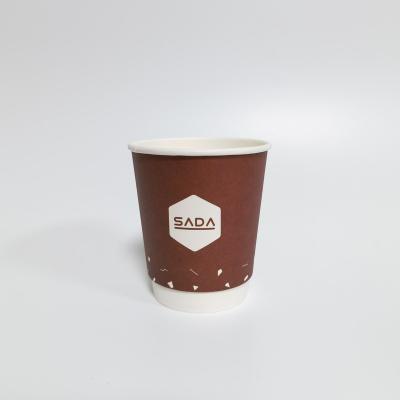 China Biodegradable Disposable Paper Cups To Go Double Wall Coffee 8oz Paper Cup 290ml Coffee Takeout Packaging for sale