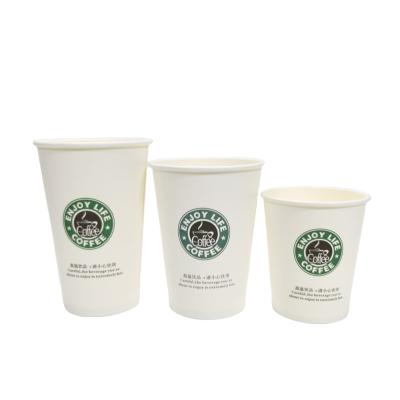 China Disposable eco-friendly coffee paper cup for hot drinks printed disposable cups single wall PE coated logo coffee factory wholesale for sale